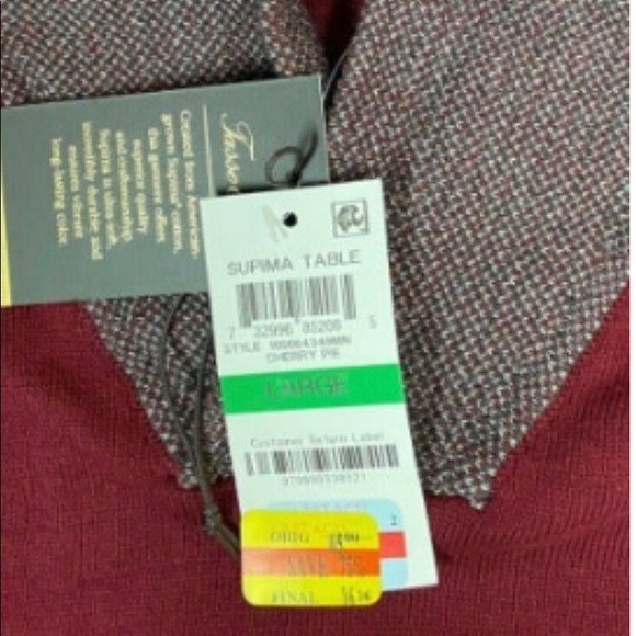 Tasso Elba 100% Supima Cotton Shawl Collar Pullover Sweater XL Cherry Pie - Picture 3 of 4